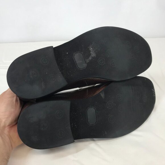 ROBERT GRAHAM ~ MENS 9.5 ~ TAN WOVEN LEATHER PENNY LOAFER DRESS SHOE - Picture 6 of 8